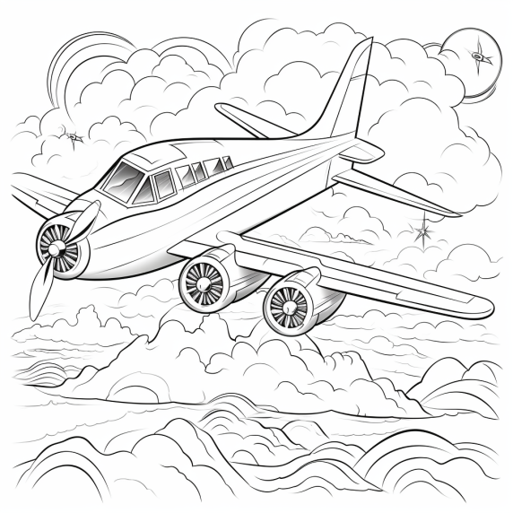 דפי צביעה מטוס