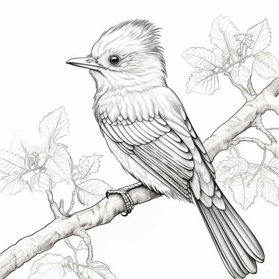 ציור ציפור שיר לצביעה
