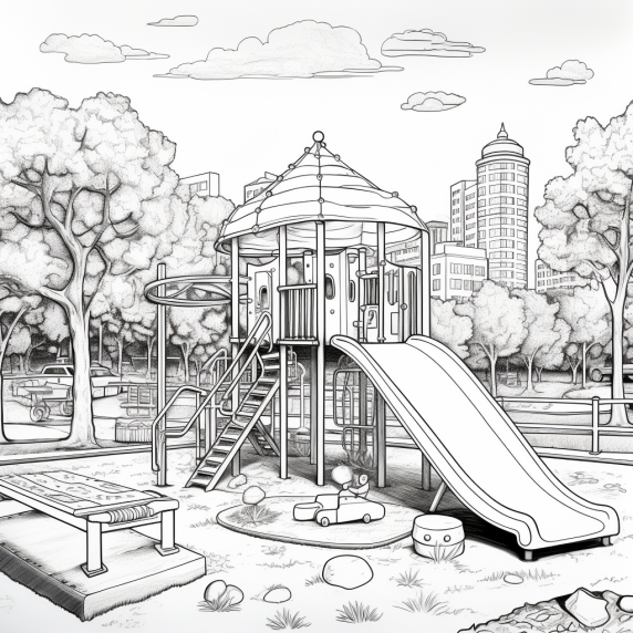 ציור גינת משחקים