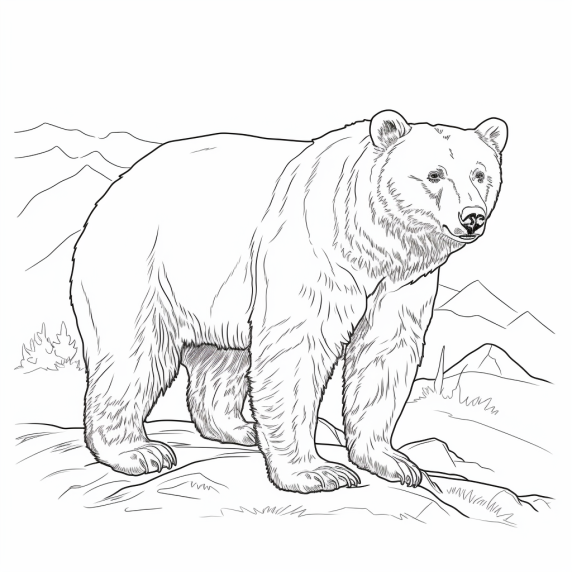 ציור צביעה דוב