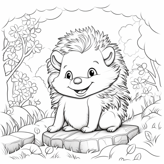 קיפוד מצויר לצביעה