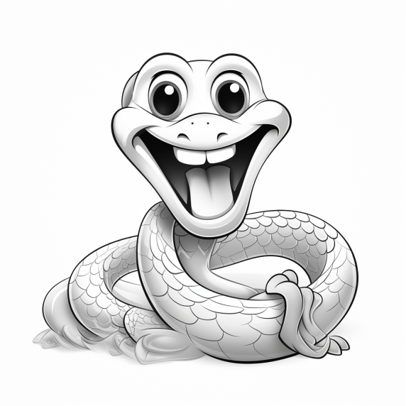 נחש מצויר לצביעה