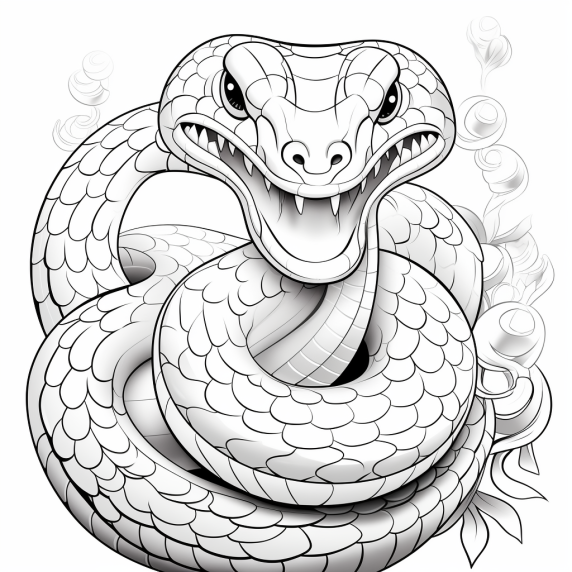 נחש מצויר לצביעה