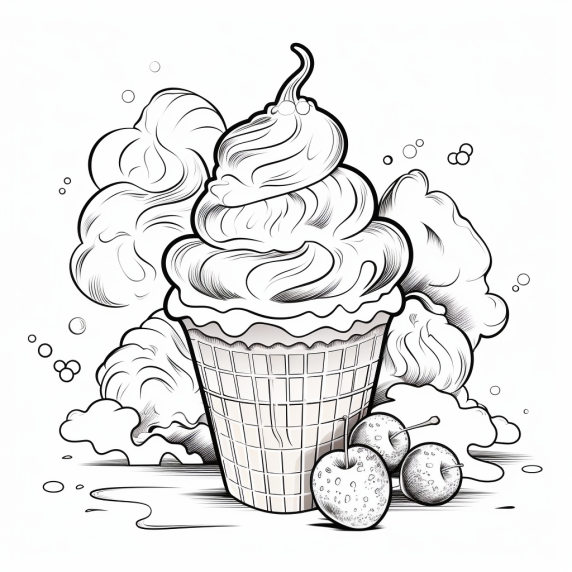 דף צביעה גלידה