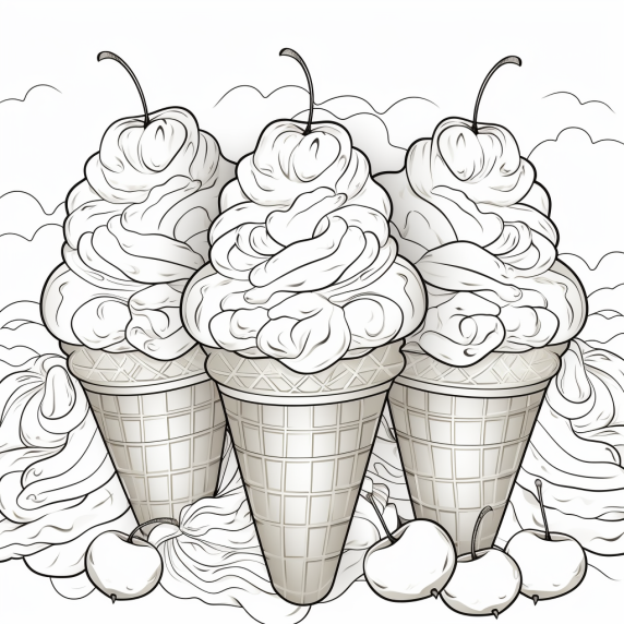 דף צביעה גלידה