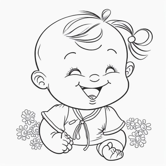 ציור של תינוק צוחק