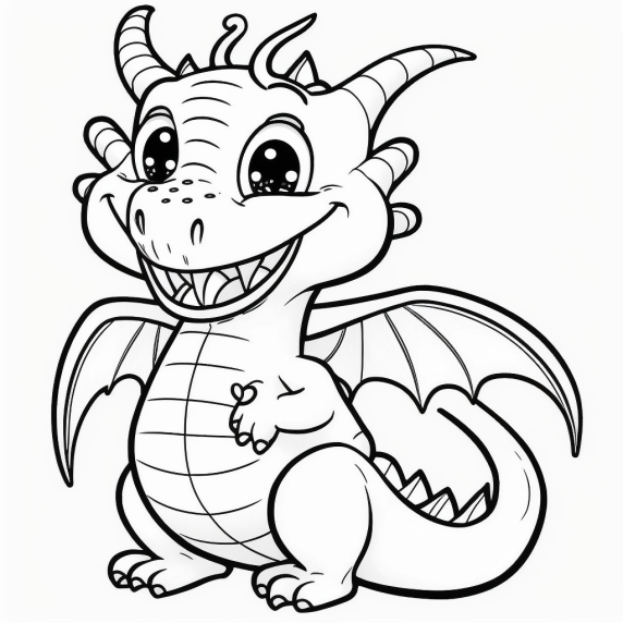 ציור דרקון פשוט לילדים