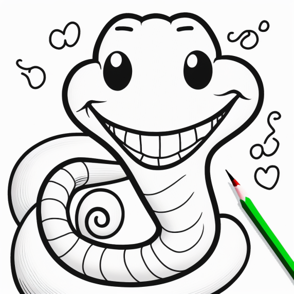 דף צביעה נחש פשוט