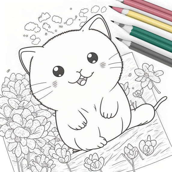 דף צביעה חתול