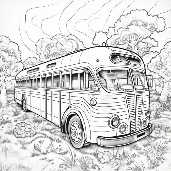 ציור אוטובוס לצביעה