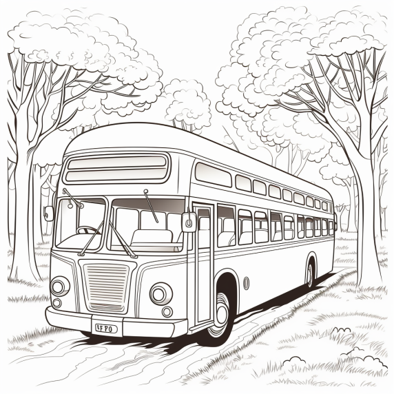 ציור אוטובוס לצביעה