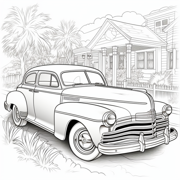 ציור מכונית לצביעה