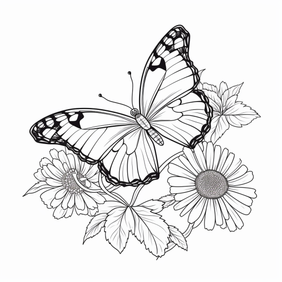 דף צביעה פרפר לצביעה