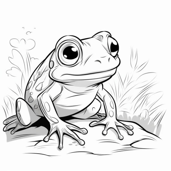 ציור צפרדע לצביעה