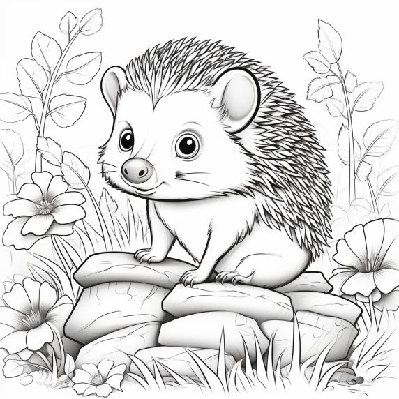 ציור קיפוד לצביעה