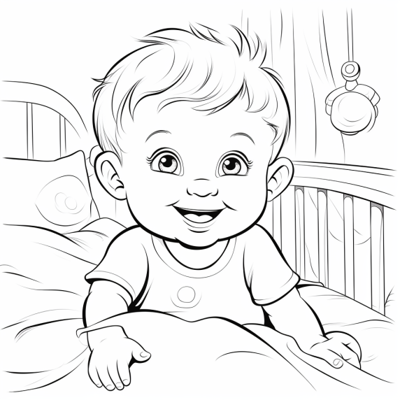 דף צביעה תינוק