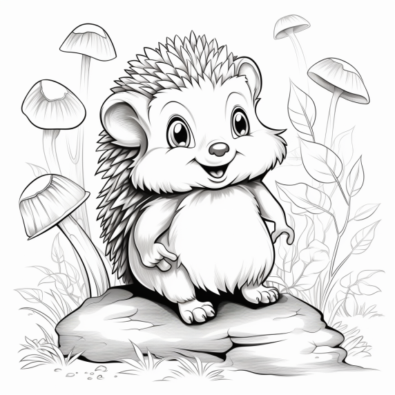 קיפוד מצויר לצביעה