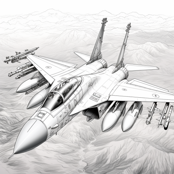 ציור מטוס קרב לצביעה