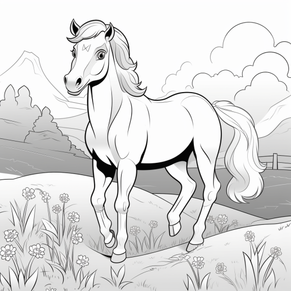 ציור של סוס לצביעה